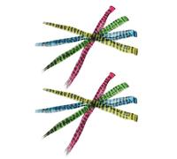 LOORGVEL 8 Piezas Clips para Cabello con Estampado de Rayas Extensiones Rectas sin Costuras Peluca Sintética de Fibra Resistente al Calor Accesorio de Moda para Mujeres y Fiestas