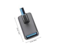 LOORGVEL Adaptador USB 30 de 90 Grados Macho a Hembra 2 Unidades Aleación de Aluminio Curvatura Lateral Izquierda y Derecha Extensores para PC y Portátil Accesorios de Computadora