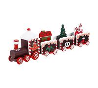 LOORGVEL Adorno Tren Madera Navideño Diseño Único Decoración Mesa Festiva Ligero Portátil para Escritorio