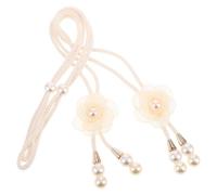 LOORGVEL Alzapaños para Cortinas con Flores 2 Piezas Sujeciones de Cuerda Rústicas Color Beige para Dormitorio Bohemio Retenedores Decorativos para Ventanas en Hogar y Oficina