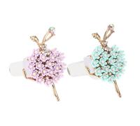 LOORGVEL Ambientador para Ventilación de Coche Clip de Aroma de Diamante, Adorno Aromático de Bailarina en Aleación de Zinc, Juego de 2 Piezas en Color Púrpura y Verde para Decoración