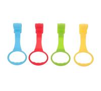 LOORGVEL Anillos de Tiro para Ñiño 4 Piezas, Accesorio Portátil de Plástico Seguro, Colores Aleatorios, para Parque y Cuna, Ayuda al Desarrollo y Color Aleatorio Estilo Aleatorio