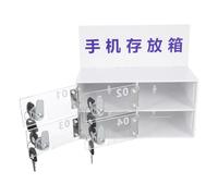 LOORGVEL Armario Acrílico con Cerradura para Teléfono Móvil 4 Compartimentos Transparentes Color Doble Capa Taquilla para Empleados de Taller Organizador Seguro y Versátil para