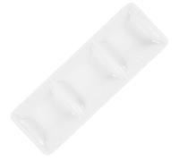 LOORGVEL Bandeja de Servicio Rectangular de Cerámica Blanca Pura 6 Pulgadas 3 Compartimentos para Salsas, Platos de Aperitivos y Condimentos, Adecuado para Uso Diario y Reutilizable