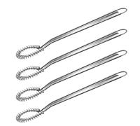 LOORGVEL Batidor Manual de Huevos de Acero Inoxidable 4 Piezas, Mini y Resistente al Calor, Batidor de Mano Espiral de Resorte para Cocina, Horneado y Camping