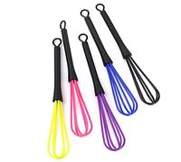 LOORGVEL Batidor Manual de Plástico para Teñir Cabello 5 Unidades Set, Mini Tamaño 18,4 Cm, Color Aleatorio, Mezclador para Peluquería y Cocina, Herramienta Portátil para