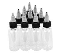 LOORGVEL Botellas De Pigmento Vacías De 30 Ml, Pack De 10 Unidades, Botellas De Plástico Transparente Para Almacenamiento De Tinta y Líquidos, Uso Profesional Para Tatuadores, Diseño Hermético