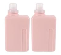 LOORGVEL Botellas Dispensadoras de Detergente Líquido PE 1000 Ml Rosa Envases Cuadrados Rellenables 2 Piezas Contenedores Antigoteo para Lavado y Viaje