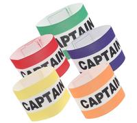 LOORGVEL Brazaletes de Capitán Fútbol Elásticos Ajustables 5 Piezas Multicolor para Adultos y Jóvenes Banda Deportiva para Equipo Resistente al Sudor Uso en Competición y Entrenamiento