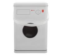 LOORGVEL Caja Duradera para Almacenar Perlas de Lavandería en Forma de Lavadora de Hierro, Ligera y Portátil, Adecuada para Decoración de Cuarto de Lavado de Color Blanco