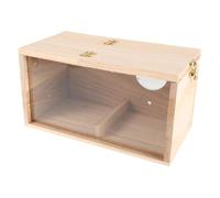 LOORGVEL Caja Nido de Cría para Periquitos y Pequeños Madera Transparente con Panel Visual Diseño Espacioso para Agapornis Ninfas y Periquitos para Observación y Decoración de Jardín Fácil