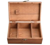 LOORGVEL Caja Portaagujas de Madera Marrón para Costura Almacenamiento Multiusos Compacto y Cojín para Alfileres Adecuado para Manualidades de Costura