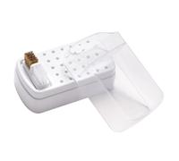 LOORGVEL Caja Transparente para Brocas de Torno de Uñas con Ranuras Organizador y Expositor Práctico para Brocas de Manicura Material Resistente y Duradero para Kit de Manicura Profesional