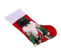 LOORGVEL Calcetín Navideño Colgante 45 CM con Adorno de Soldado Cascanueces 3D Rojo Bolsa Grande para Regalos Decoración para Árbol de Navidad Chimenea y Fiesta Navideña Familiar