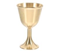 LOORGVEL Cáliz de Altar Grande de Latón Pentagrama Copa Pagana para Rituales Wiccanos y Ceremonias Esotéricas Vaso Metálico para Bendiciones y Ofrendas de Agua Copa de Vino Medieval