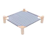 LOORGVEL Cama de Madera para Mascotas Desmontable de 53x48x13 Cm Base Suspendida, Diseño Duradero y Resistente, Adecuado para Perros y Gatos en Interiores y Exteriores