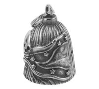 LOORGVEL Campana para Motocicleta de Acero Inoxidable Dije de Calavera Antigua, Timbre Amuleto Guardián de Buena Suerte para Moteros, Accesorio Retro Personalizado para Llavero y Moto