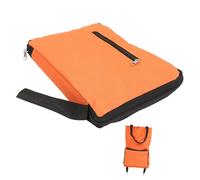 LOORGVEL Carrito Plegable con Ruedas de Gran Capacidad en Tela Oxford Naranja, Bolsa Reutilizable Adecuada para Camping y Lavandería