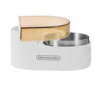 LOORGVEL Cenicero de Baño Montado Pared con Tapa Anti-Viento Diseño Portátil Inoxidable para Interior y Exterior Fácil de Limpiar y Evitar Olores