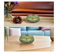 LOORGVEL Cenicero de Cerámica con Tapa a Prueba de Viento Set de 2 Unidades Diseño Europeo para Sala de Estar y Oficina Compacto Humo Accesorio para Interiores y Exteriores Color