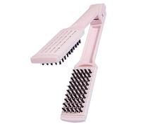 LOORGVEL Cepillo de Pelo Pequeño y Portátil Plancha de Hierro Plano y Cerdas Plásticas, Adecuado para Alisar y Rizar Cabello en Viajes y Uso Cotidiano