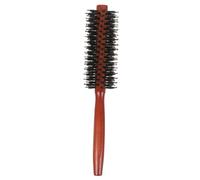 LOORGVEL Cepillo de Pelo Redondo para Secado y Peinado Profesional de Madera con Cerdas de Jabalí con Diseño Ergonómico y Espiral Adecuado para Cabello Rizado