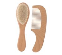 LOORGVEL Cepillo y Peine para Niña con Cerdas Suaves y Mango de Madera Kit de Higiene para Recién Nacido Cepillo de Ducha Suave para Lavado y Cuidado del Cabelludo Adecuado para Tipo
