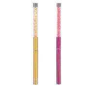 LOORGVEL Cepillos para Pestañas 2 Piezas con Varilla de Plástico Rosa y Dorada, Aplicador Espiral para Rizar Pestañas, Peine y Herramienta de Maquillaje para Extensiones y Cejas, Uso