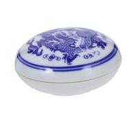 LOORGVEL Ceramic Ink Pad For Calligraphy And Chinese Painting Decorative Seal Stamper Box Smooth Surface Compact Portable Design For Artists