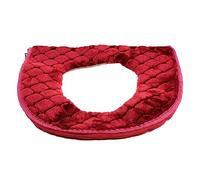 LOORGVEL Cojín Acolchado para Asiento de Inodoro Funda de Peluche Gruesa y Cálida para Baño Protección Completa Antihielo para Invierno Decoración Hogar Rojo