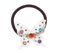 LOORGVEL Coleteros Elásticos Pelo Con Adornos De Cristal y Mariposas Coloridas Para Niñas, Tamaño Pequeño, Alta Elasticidad, Accesorios Suaves Para Bebés y Niños, Uso Diario y Fiestas