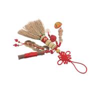 LOORGVEL Colgante de Escoba Monedas Suerte Decoración Feng Shui para Proteger contra Espíritus Malignos para Cuna