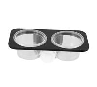 LOORGVEL Comedero para Reptiles Doble Compartimento y Ventosas, Cuenco De Plástico Negro, Tamaño Compacto para Terrarios, Alimentación De Geckos, Tortugas y Lagartos Domésticos