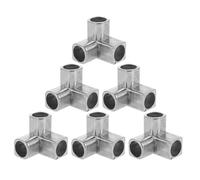 LOORGVEL Conector de Aluminio para Varilla de Armario 3 Vías 16 MM 6 Unidades Unión T Reforzada para Zapatero Secadora y Estantería Modular Accesorio Multiusos para Organización de