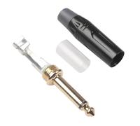 LOORGVEL Conector de Soldadura Estéreo 5 Piezas de 6,35 Mm Conector Jack Negras Accesorio de Instrumento Musical Profesional para Guitarra Eléctrica para Micrófono y Tarjeta de Sonido