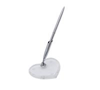 LOORGVEL Conjunto De Dos Portalápices y Bolígrafo para Invitados De Boda con Base De Acrílico Forma De Corazón para Recepciones De Boda y Comuniones