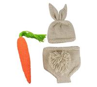 LOORGVEL Conjunto de Ropa para Recién Nacido 3-4 Meses de Lana Suave Gorro y Pantalón de Conejito de Ganchillo para Sesión de Fotos de Ñiño Accesorios para Fotografía y Obsequio de