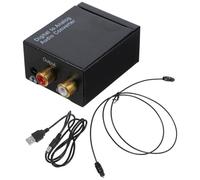 LOORGVEL Convertidor de Audio Digital a Señal Analógica Fácil Instalación con Cable USB y Óptica, Soporte para Frecuencias 32-96 Khz Color Negro