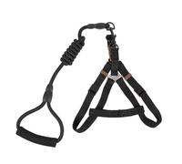 LOORGVEL Correa para Perros al Aire Libre 1.0x120cm Juego 2 Piezas Arnés Chaleco para Cachorros Material Cómodo sin Atrapar Pelo Negro Kit Senderismo Mascotas