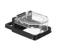 LOORGVEL Cubierta Protectora Autoadhesiva para Botón de Interruptor 52x34 Mm, Tapa Transparente Base Negra y Marco, Protección para Interruptores Eléctricos Industriales y Domésticos