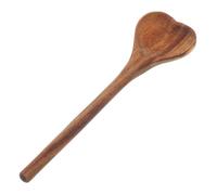 LOORGVEL Cuchara de Madera de Acacia Forma de Corazón 18X5 CM Cuchara Sopera Reutilizable para Café Postres y Condimentos Utensilio Multifuncional para Cocina y Servir