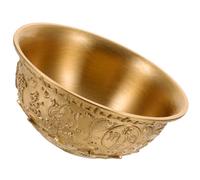 LOORGVEL Cuenco Decorativo de Latón 8 Cm, Adorno de Cuenco Suerte para Salón y Oficina, Tazón de Almacenamiento Multifuncional, Decoración Tradicional para Hogar y Tienda, Color Aleatorio