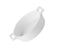 LOORGVEL Cuenco Grande de Cerámica Blanca de 9 Pulgadas con Asas Dobles, Tazón para Sopa y Fideos, Ensaladera Multifuncional para Cocina Doméstica y Restaurante, Resistente al Microondas,