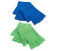 LOORGVEL de Guantes de Tejido Azul para Uso Nocturno y Trabajo Guantes Hidratantes de Gel 2 Pares Previenen Manchas y Suavizan la Piel para Manos Secas
