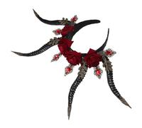 LOORGVEL Diadema Cuernos Demoníacos Simulada Accesorio Halloween Fiesta Cosplay Unisex