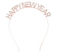 LOORGVEL Diadema de Año Letras de Cristal Aro Cabeza de Año Accesorio Cabello para Fiesta de Nochevieja Diadema Delicada