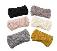 LOORGVEL Diadema Deportiva Tejida de Lana Blanca Banda Cruzada para Mujer y Niña Cálida y Cómoda para Ejercicio y Uso Diario