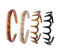 LOORGVEL Diademas de Plástico Duro Antideslizantes para Hombre y Mujer, 4 Piezas Resistentes para Aplicar Mascarillas y Hacer Ejercicio, Diseño Cómodo y Funcional