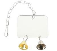 LOORGVEL Espejo para Pájaros 8,8x7 Cm Campana, Juguete de Jaula para Loros y Periquitos, Espejo Resistente un Lado para Aves en Jaula, Accesorio Interactivo para Mascotas