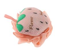 LOORGVEL Esponja De Baño Exfoliante De Doble Cara Lufa De Fresa 1 Unidad Gran Tamaño Portátil Para Adultos y Niños Baño Corporal Puff De Malla Rosa Claro